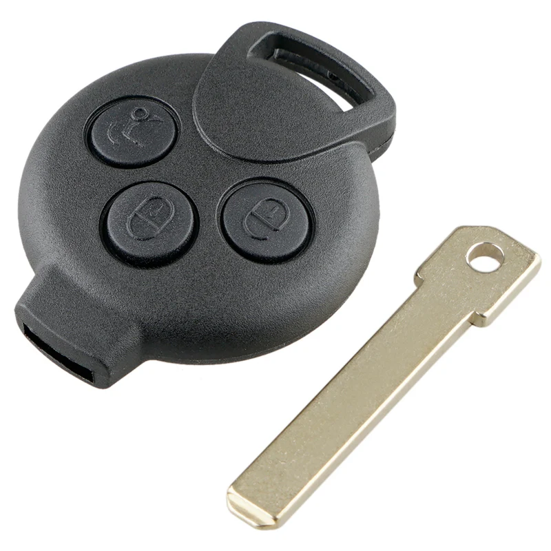 Carcasa de llave de coche con 3 botones, carcasa de llave remota de coche, reemplazo apto para Fortwo 451 2007-2013/mercedes-benz Smart