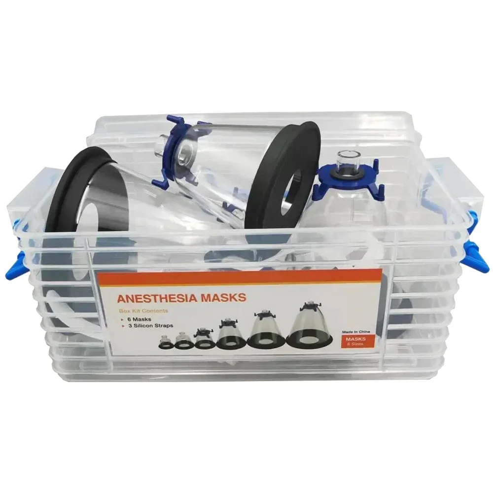 

6PCS Silicone Anesthesia Mask Reusable Sterilized Medical Anesthesia Breathing Face Mask For Pets Animal