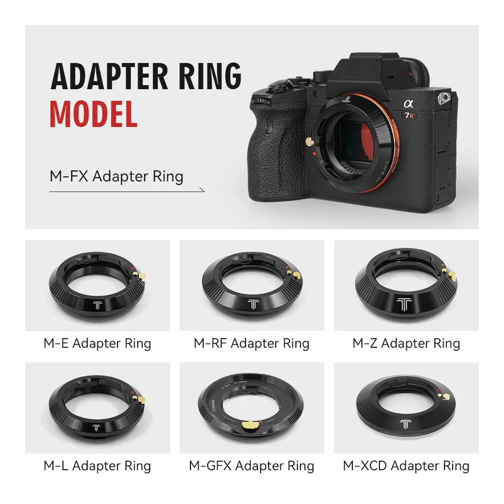 TTArtisan Lens Adapter Ring M-E M-RF M-FX M-GFX M-Z M-L M-XCD for Leica M Lens to Sony E Canon R Nikon Z Fuji X GFX Leica L