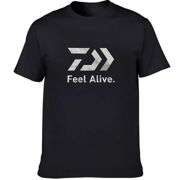 2026 New Sport Breathable T-Shirt, Outdoor Fishing Style Letter Arrow Print Casual Cotton Tee, Luxury Short Sleeve