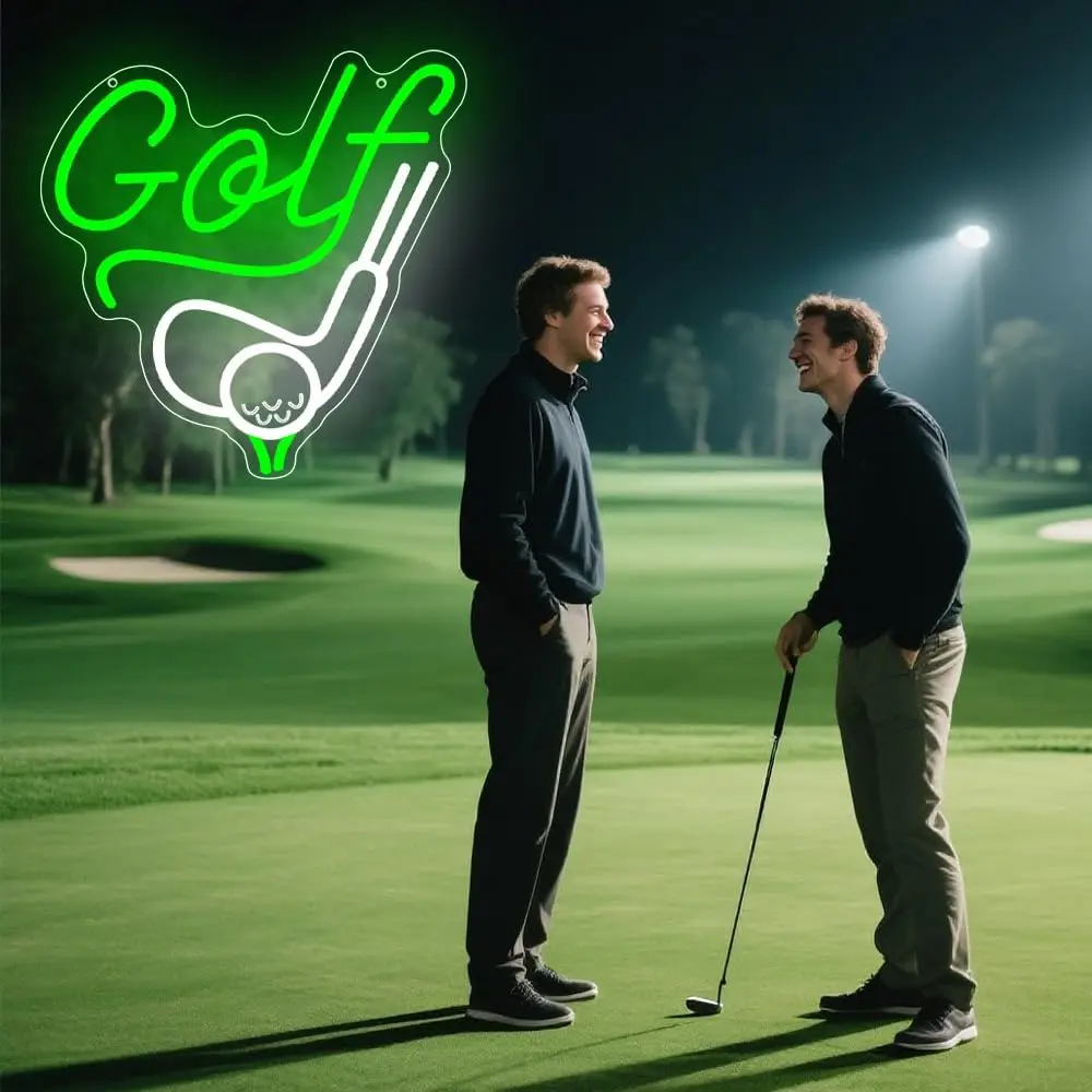 جولف النيون الرياضة عكس الضوء LED ضوء النيون ل ماستر كرة جولف بار مكتب غرفة نوم نادي رجل كهف ديكور هدية USB عكس الضوء #4