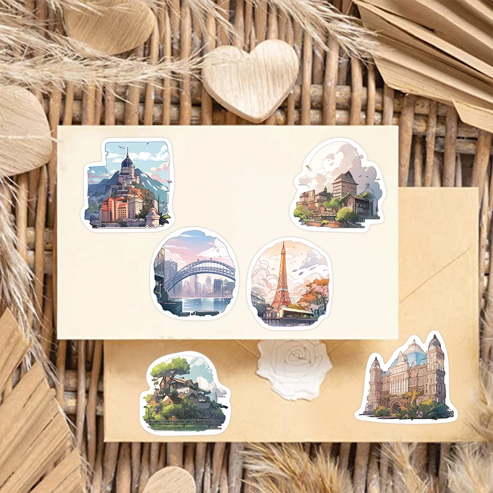 10/30/50PCS INS Style World Landscape Cartoon Stickers Aesthetic Cute Decals For Planner DIY Album Scrapbook Phone Sticker Toy