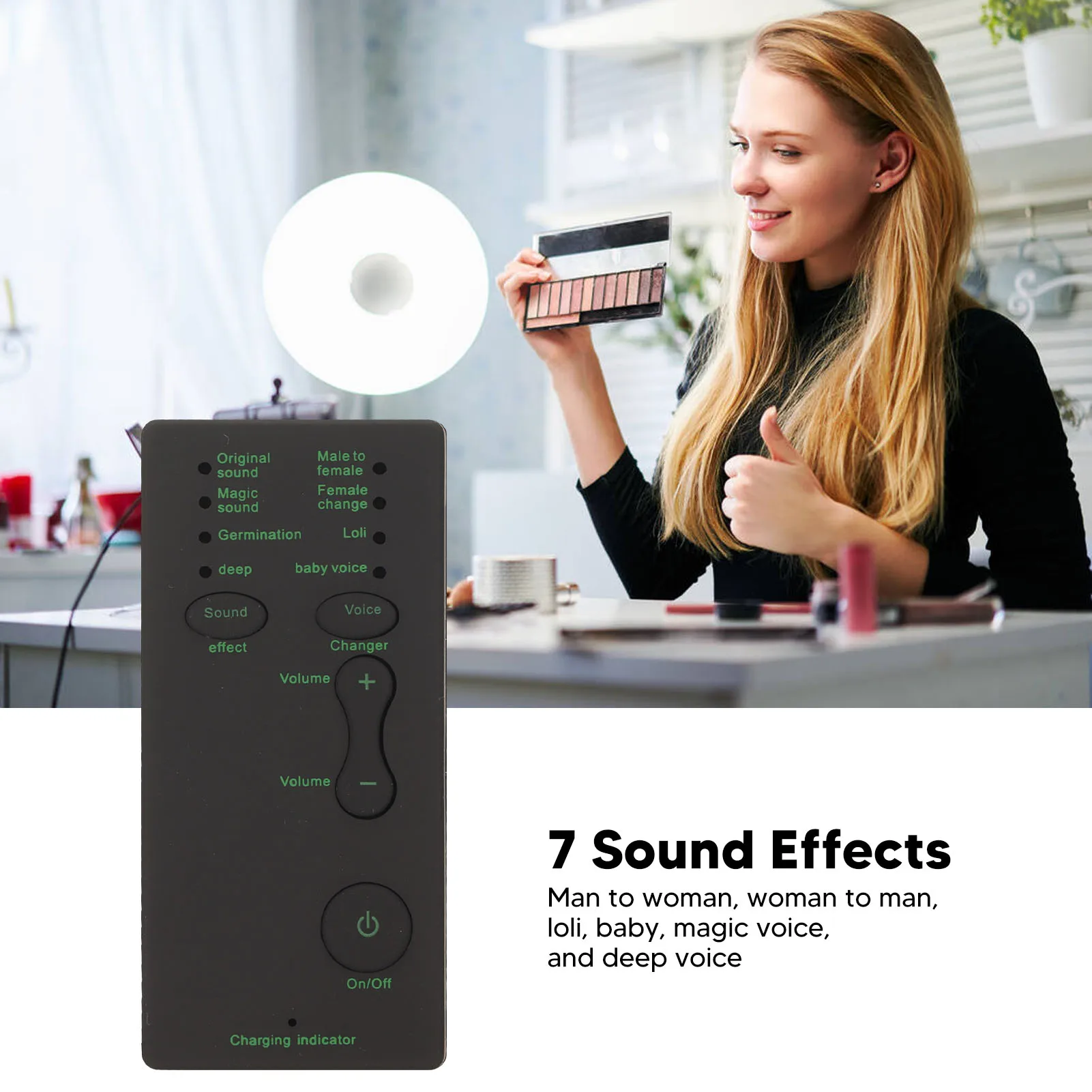 Voice Changer 7 Sound Effects Adjustable Portable Mini Multifunctional Voice Disguiser for Mobile Phone PC for XBOX for PS4