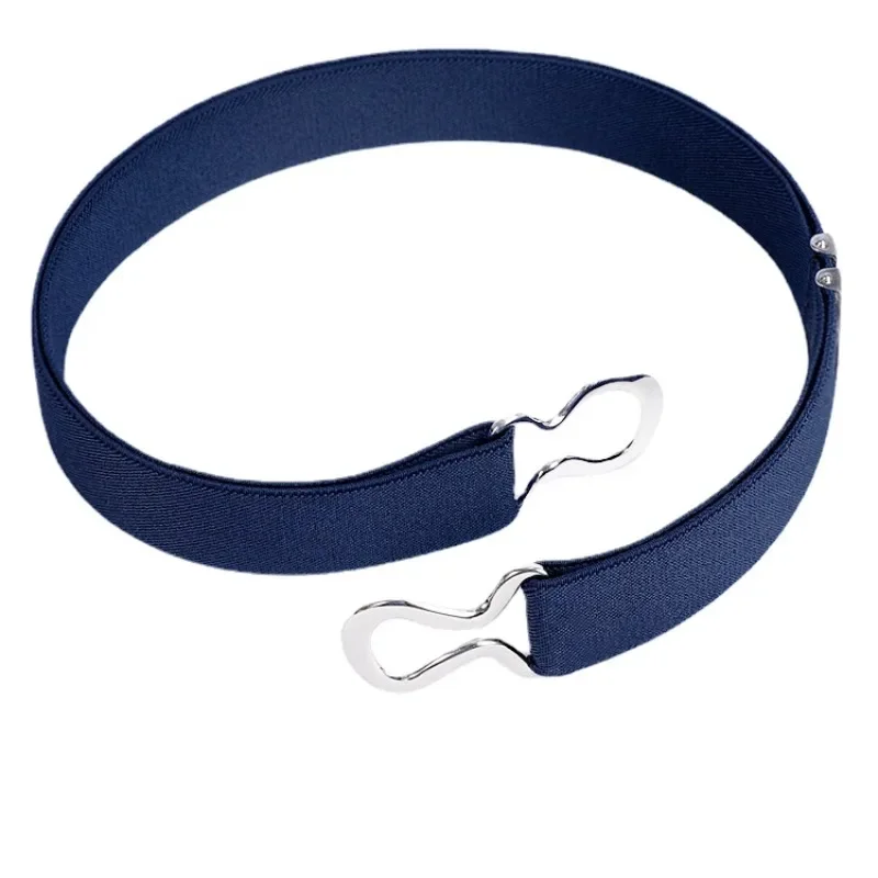 Adjustable Elastic Stretch Belt Invisible Belt for Women Girls Jeans Pants Dress,2.5cm Wide Metal Ring Buckle,No Hassle,No Bugle image 2