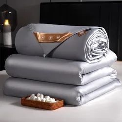 Premium 100%Cotton Mulberry Silk filling Summer/Winter Comforter Quilt Throw Blanket Twin Queen King size