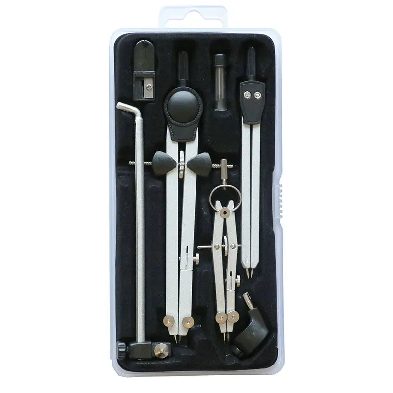 Doloha Professional Drawing Compass Set Mechanical Architecture Design Major Engineering Drawing Tools Clamp Pen Compass Ruler