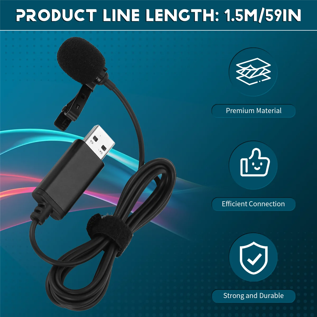 WHQT ميكروفون USB عالمي Lavalier ميكروفون بمشبك على ميكروفون الكمبيوتر التوصيل والتشغيل ميكروفون متعدد الاتجاهات