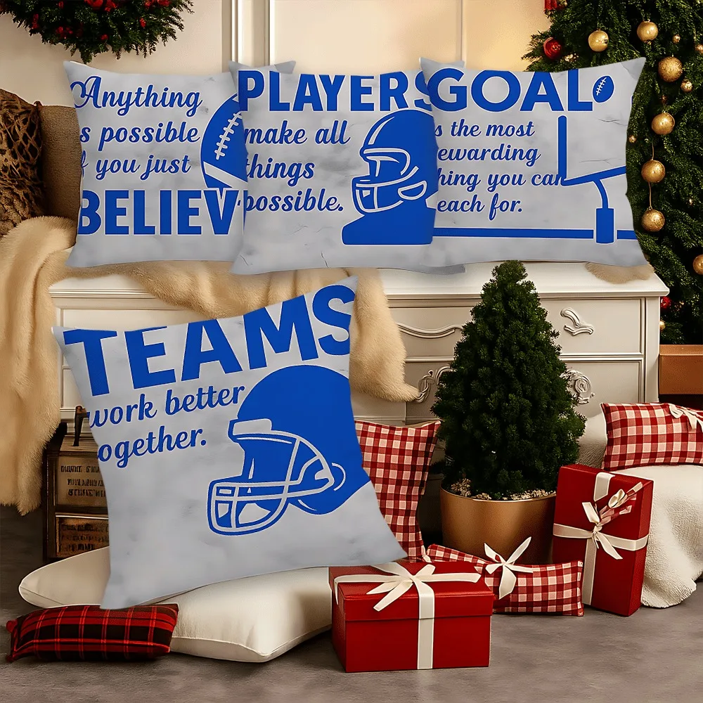 

Вдохновляющий набор наволочек на тему футбольной команды, декоративный чехол для подушки с мраморным узором для домашнего дивана, спальни