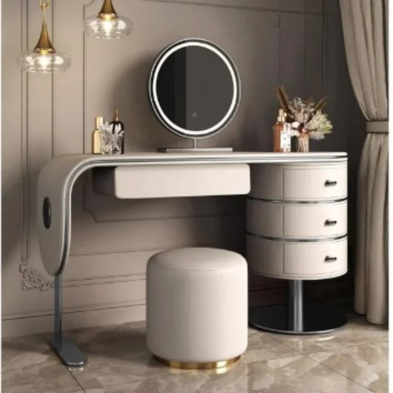 Modern Storage Vanity Dresser Makeup Nordic Shelf Desk Dressing Table Luxury Living Room Tocador Maquillaje Bedroom Furniture