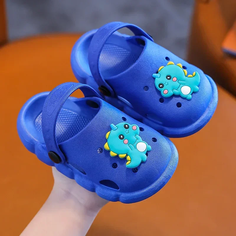 Kids Hole Shoes Children Beach Slippers Lovely Cartoon Pattern Babies Indoor Footwear Girls  Boys Non-slip Soft Bottom Sandals