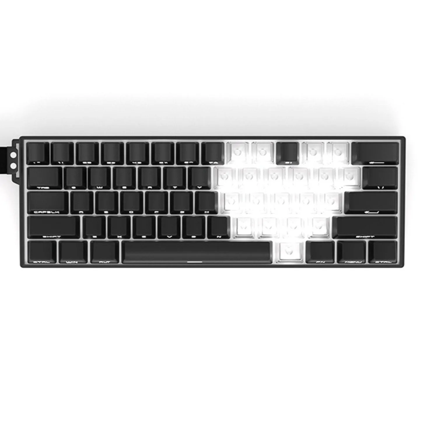 Black White Love Heart Three-Color Side Print PBT Keycaps Cherry Profile 74/129 Keys for 60-108 MX Mechanical Keyboard