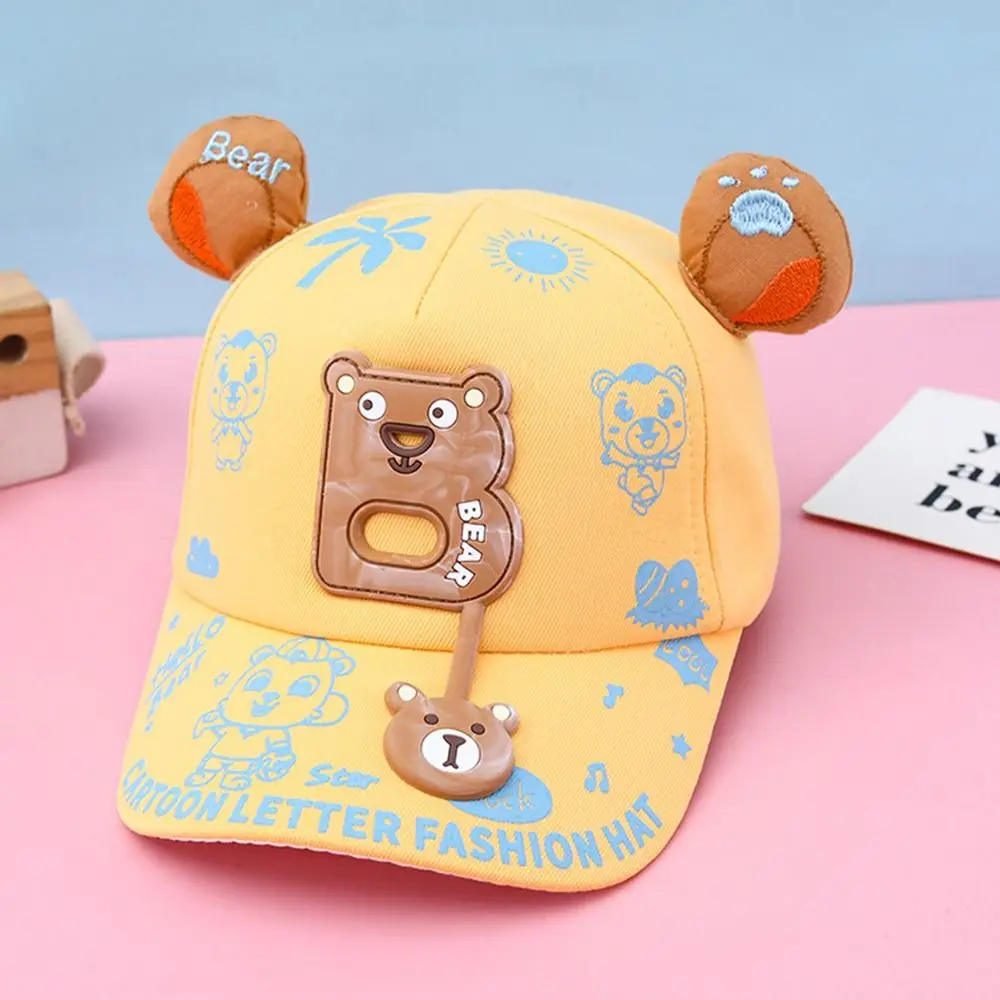 Children Letter Baseball Cap Cotton Cute Animal Printing Sunshade Hat Adjustable Outdoor UV Protection Baseball Cap 3-6Years