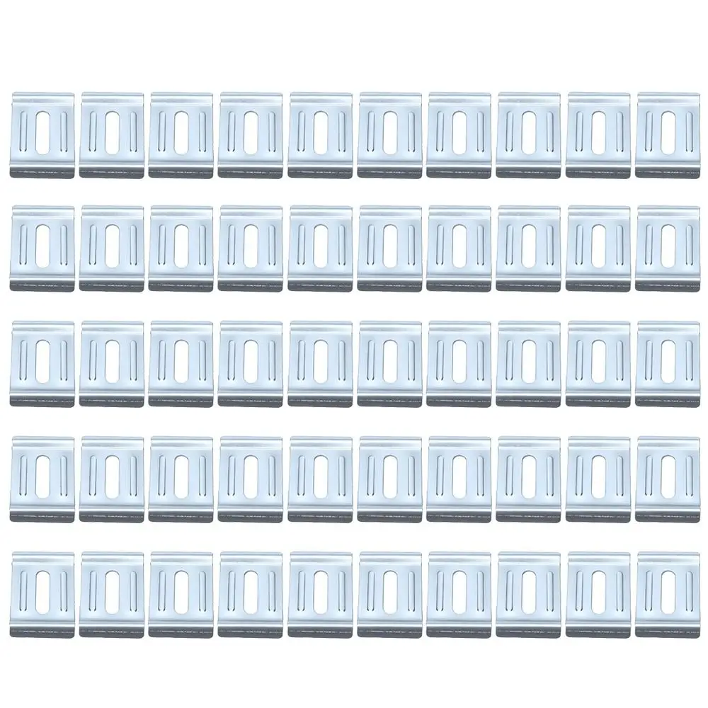 50pcs Durable Double Slotted L Hold Down Clamps Zinc Plated Sturdy Support Clamps Cable Tray Clamps Cable Tray