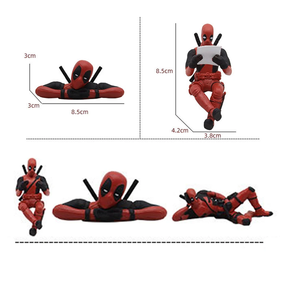 Deadpool Action Figure Sitting Posture Model Anime X-Men Mini Doll Decoration Pvc Collection Figurine Desk Car Toys 7cm 2 Styles