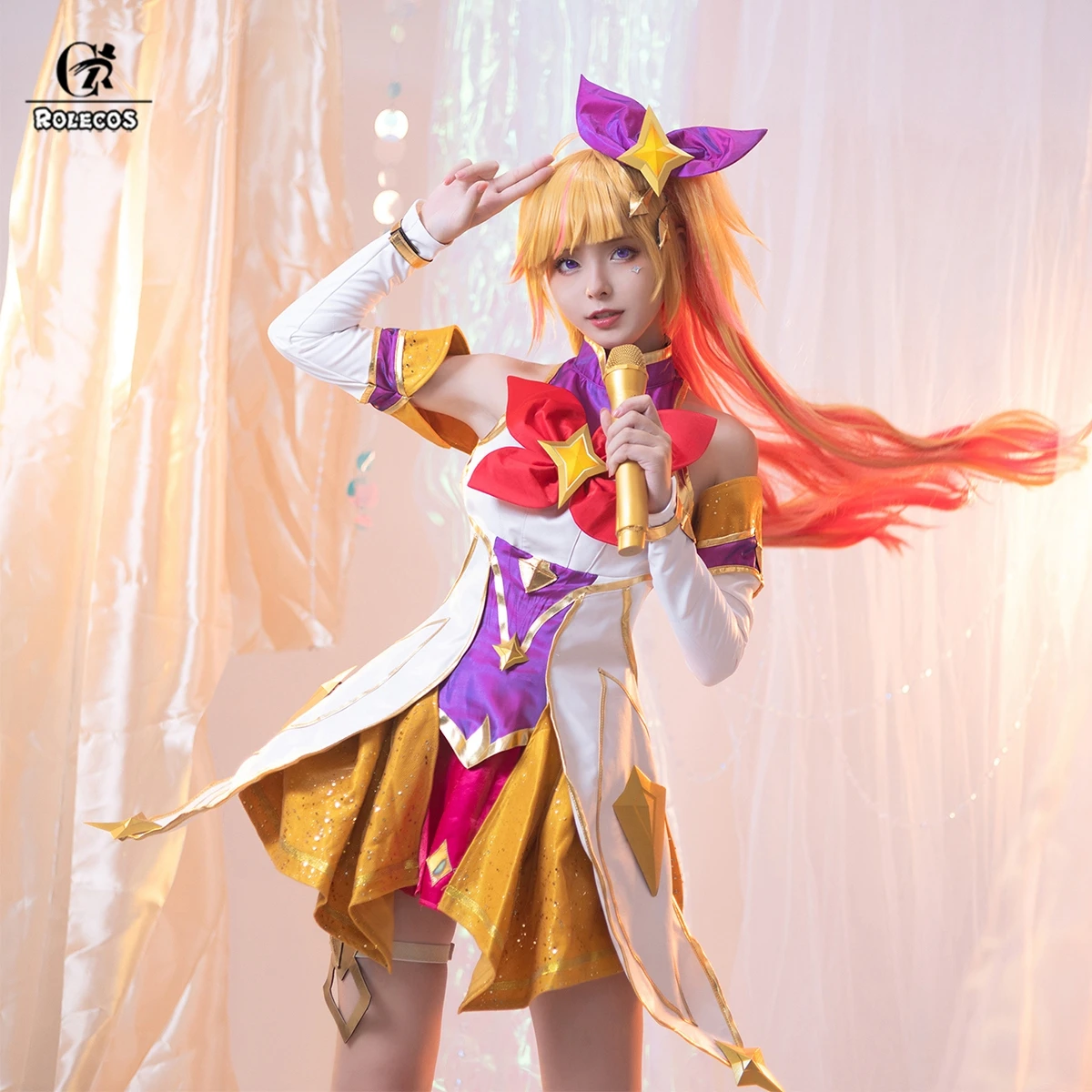 

ROLECOS LOL Star Guardian Seraphine Cosplay Costume Game LOL Seraphine Cosplay Halloween Costumes for Women Cos Outfit