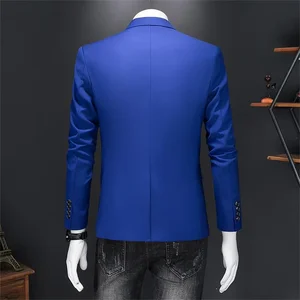 Casual Men's Blazer Blazer, Groom Wedding Dress, Boutique Suit Tops, Monochrome Jacket, High Quality Brand, Fashion 6 Main Sales Men's Blazer - №4
