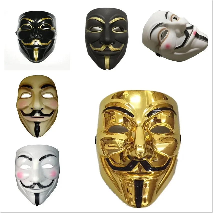 Halloween Christmas Party Gift for Adult Kids Film Theme Anonymous Guy Fawkes Mask Movie Cosplay V for Vendetta Hacker Mask