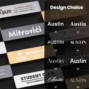 Pelat ID Bisnis Tag Logam Baja yang Dapat Disesuaikan Gratis yang Dipersonalisasi Terukir Teks Apa Pun Nama Logo Plakat & Tanda untuk Kotak Surat / Pintu 8 pelat logam kustom penjualan terbaik - №