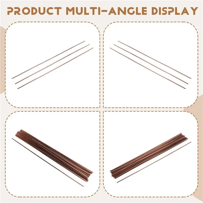 Hot Sale-Brazing Rods Flat Phosphor Bronze 50Pcs Erosion Resistant Hardened Phosphor Copper Welding Wire Fast Easy Soldering Han