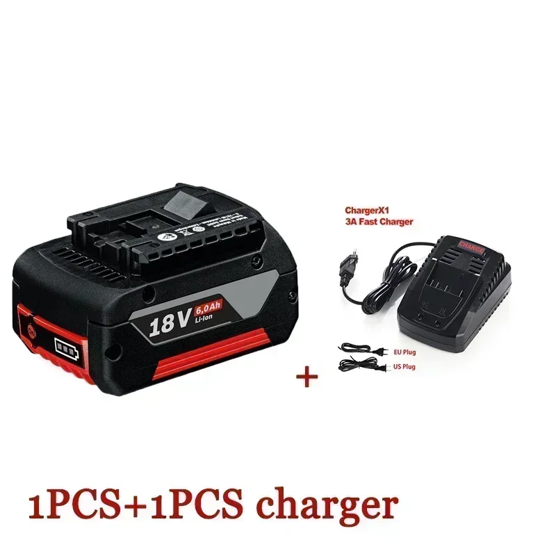 18V 6.0A Lithium Ion Rechargeable Battery for Bosch 10000mah Spare Power Tools Portable Replacement Indicator