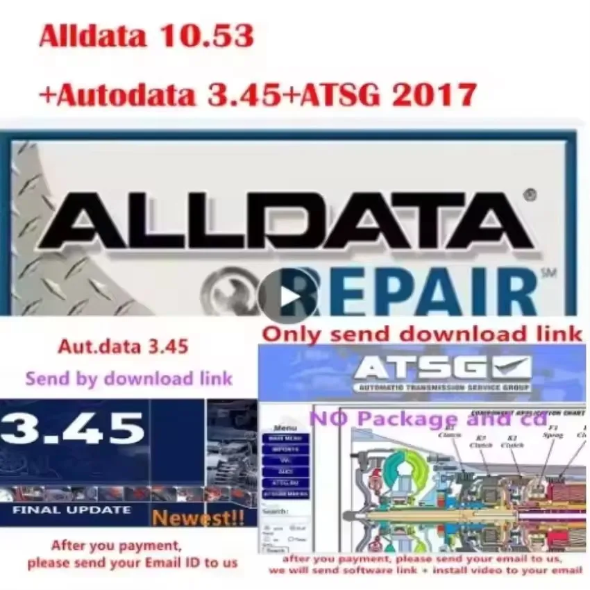 أفضل 2025! برنامج إصلاح Alldata الجديد 10.53 جميع البيانات بتقنية السيارات أحدث برنامج غير متصل Autodata 3.45 atsg 2017 إرسال الرابط