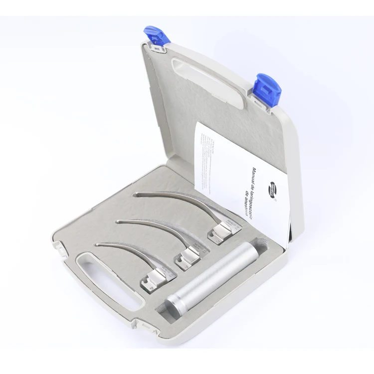 Medical pediatric adult portable fiber optic laryngoscope