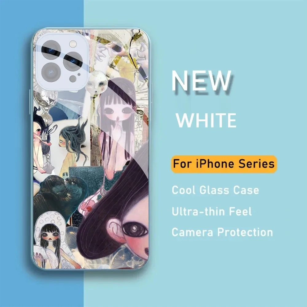 Aya Takano Phone Case For IPhone 15 14 13 12 Mini 11 Pro Max X XS XR 6 7 8 SE Plus Glass Hard Cover