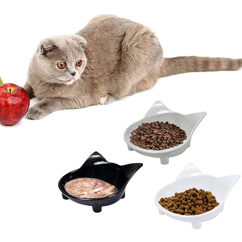 Cat Food Bowl Non-slip Dog Plate Shallow Cat Water Bowl Wide Cat Feeding Bowl Relieve Beard Fatigue Pet Supplies