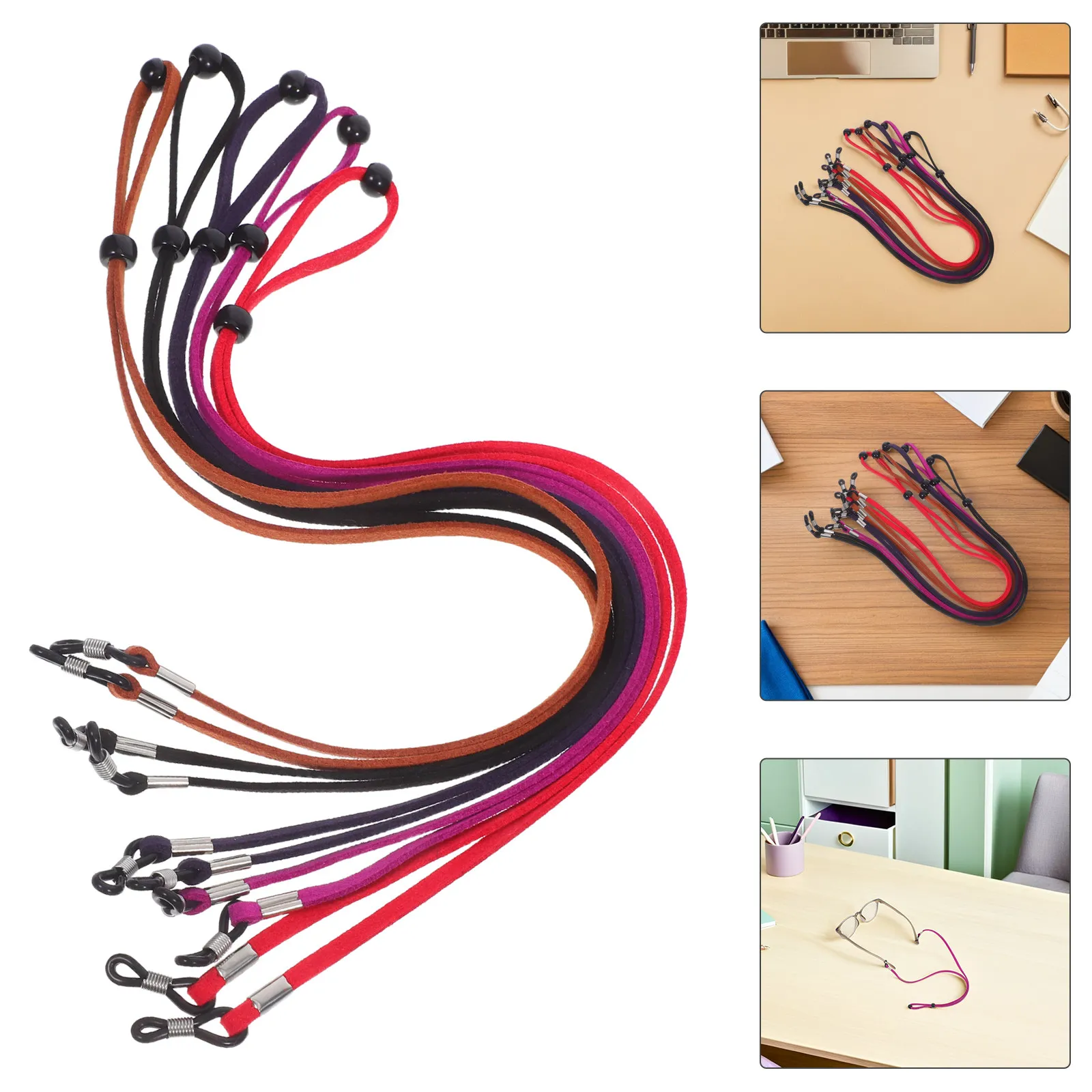 10Pcs Adjustable Eyeglass Strap Elastic Rope Retainer for Sports Outdoor Activities Travel Work Study Clear