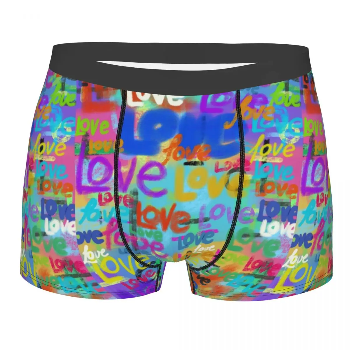 

Men Digital Love Graffiti Art Underwear Abstract Colourful Gay Prid LGBT Funny Boxer Briefs Shorts Panties Male Underpants