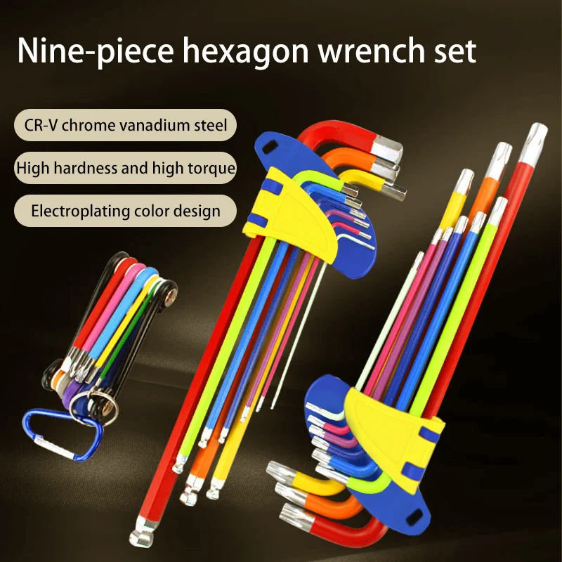 

Набор расширенных ключей RainbowAllen, набор шестигранных отверток Allen с универсальным крутящим моментом и длинной метрической втулкой, для мотоциклов, велосипедов