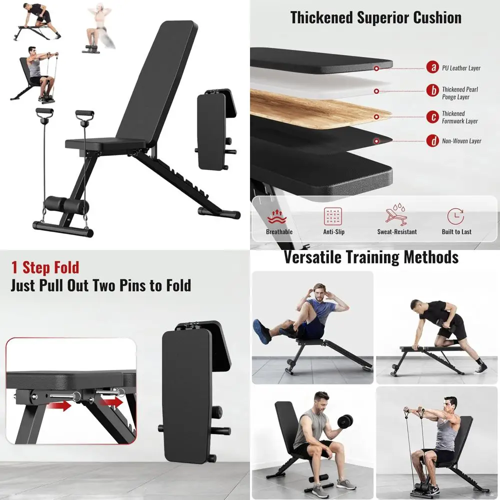 

Adjustable Weight Bench for Home Gym Dumbbell Exercise, 600LBS Stable Incline Decline Flat Bench for Full Body Workout, Foldable