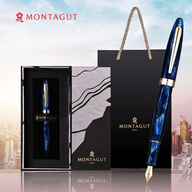 New Montagut Acrylic Fountain Pen Resin Iraurita Nib Fine 0.5mm Ink Pen Writing Gift Pen For Office Home School With Gift Box