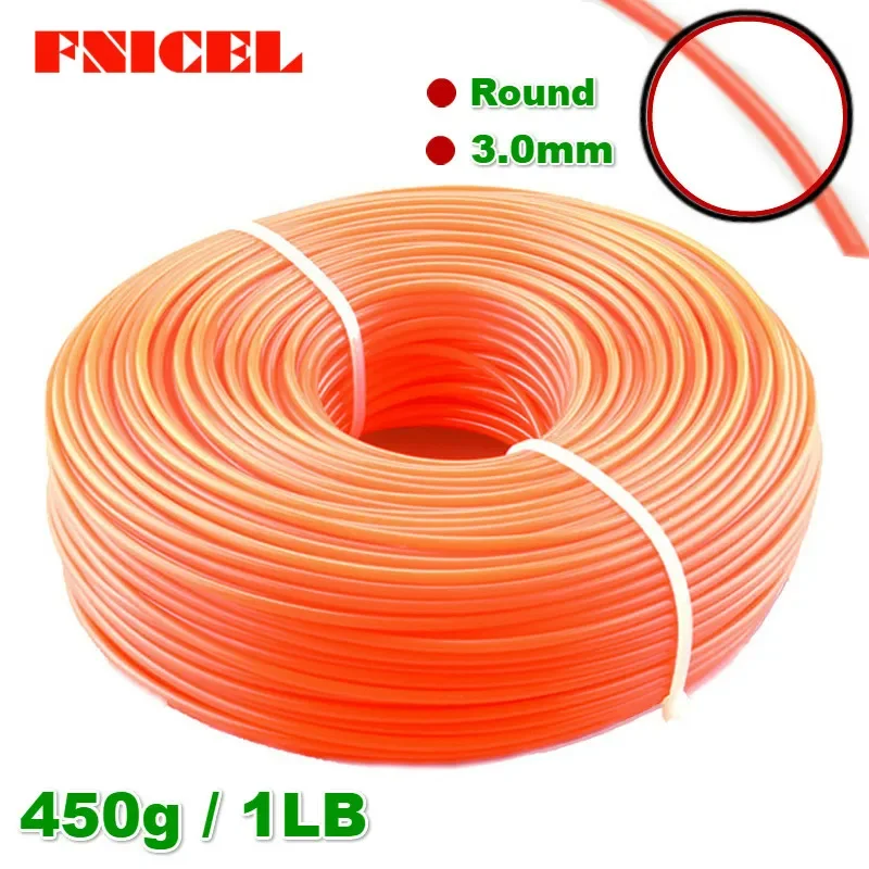 FINCEL 3.0mm Grass Trimmer Line Strimmer Brushcutter Trimmer Nylon Rope Cord Line Long Round/Square Roll Grass Rope Line