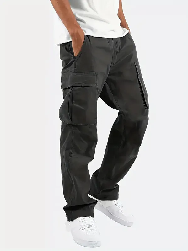 Mens Casual Jogger Pants Relaxed Fit Cargo Pants Drawstring Sweatpants Hiking Outdoor Twill Sport Pants