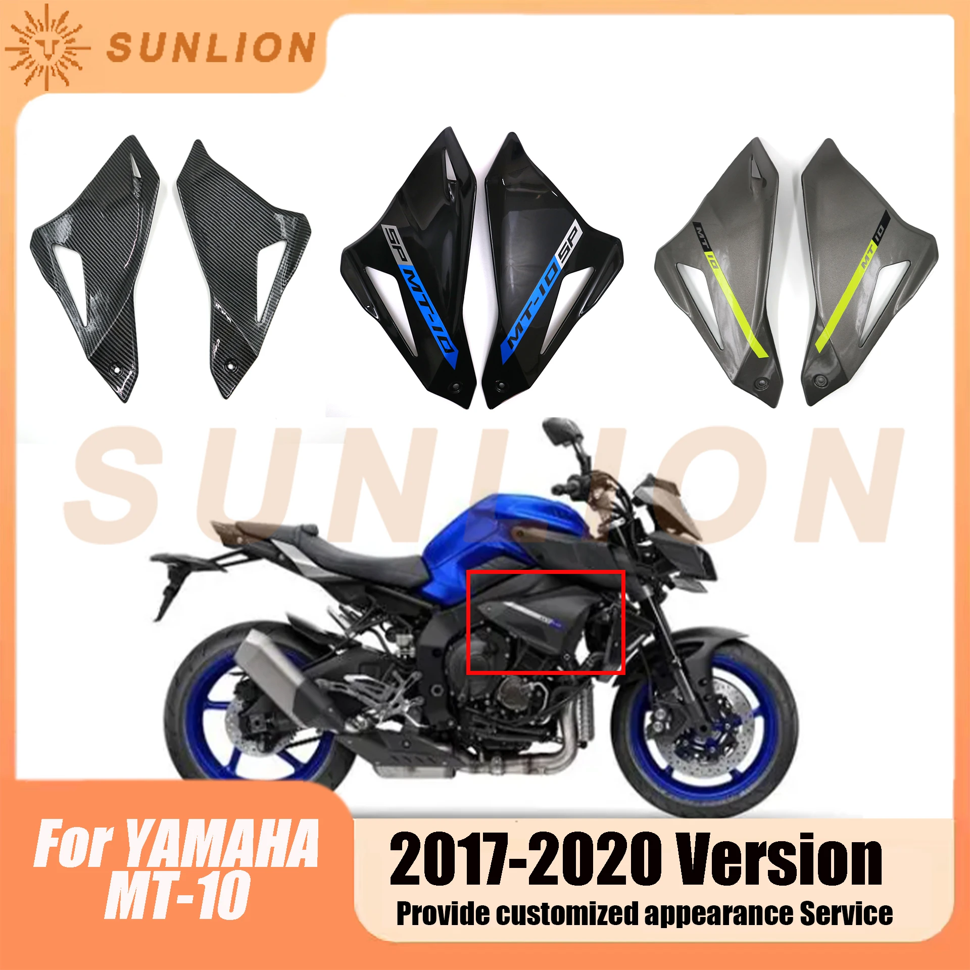 Motorcycle Condenser Wing Protection Fairing Radiator Side Cover For  YAMAHA MT10 MT-10 2017 - 2020 / FZ10 FZ-10 2016 - 2019