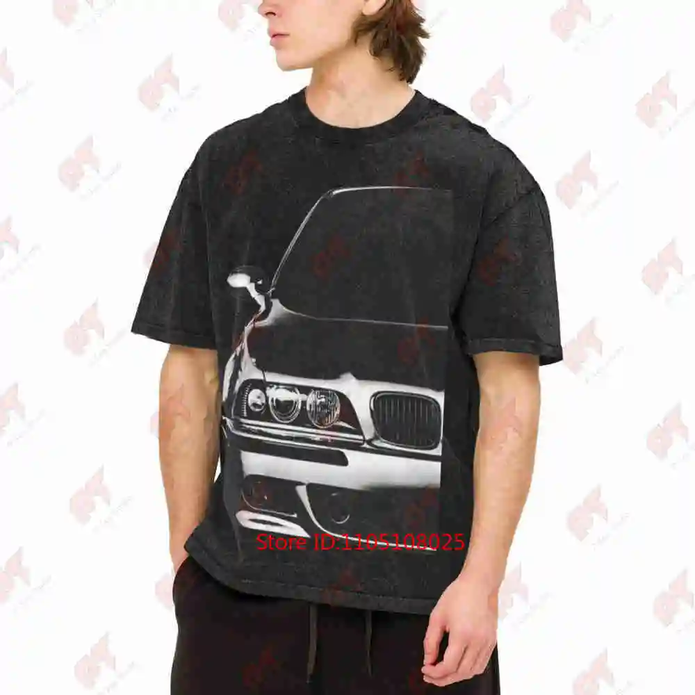 E39 M5 Tuning Car Retro Automotive Vintage Washed Tee Pure Cotton T-Shirt