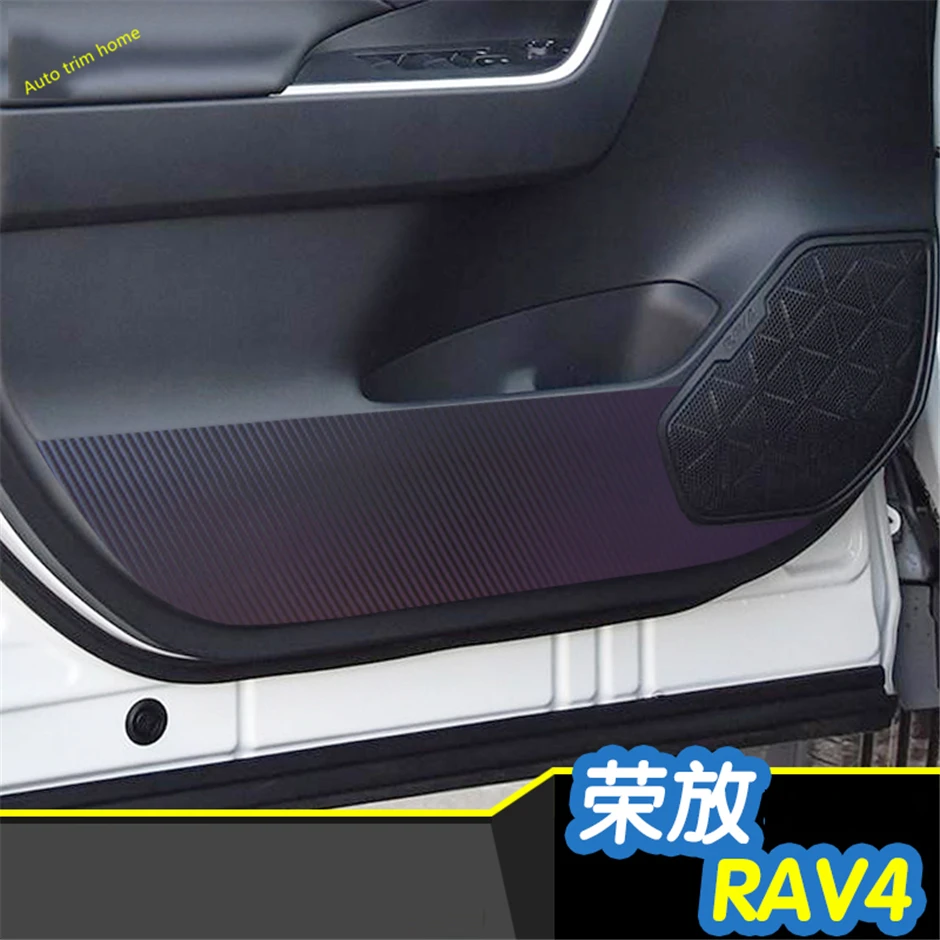 Inner Door Waterproof Anti-dirty Protector Pad Scratchproof Film Carbon Fiber Stickers For TOYOTA RAV4 RAV 4 XA50 2019 - 2024