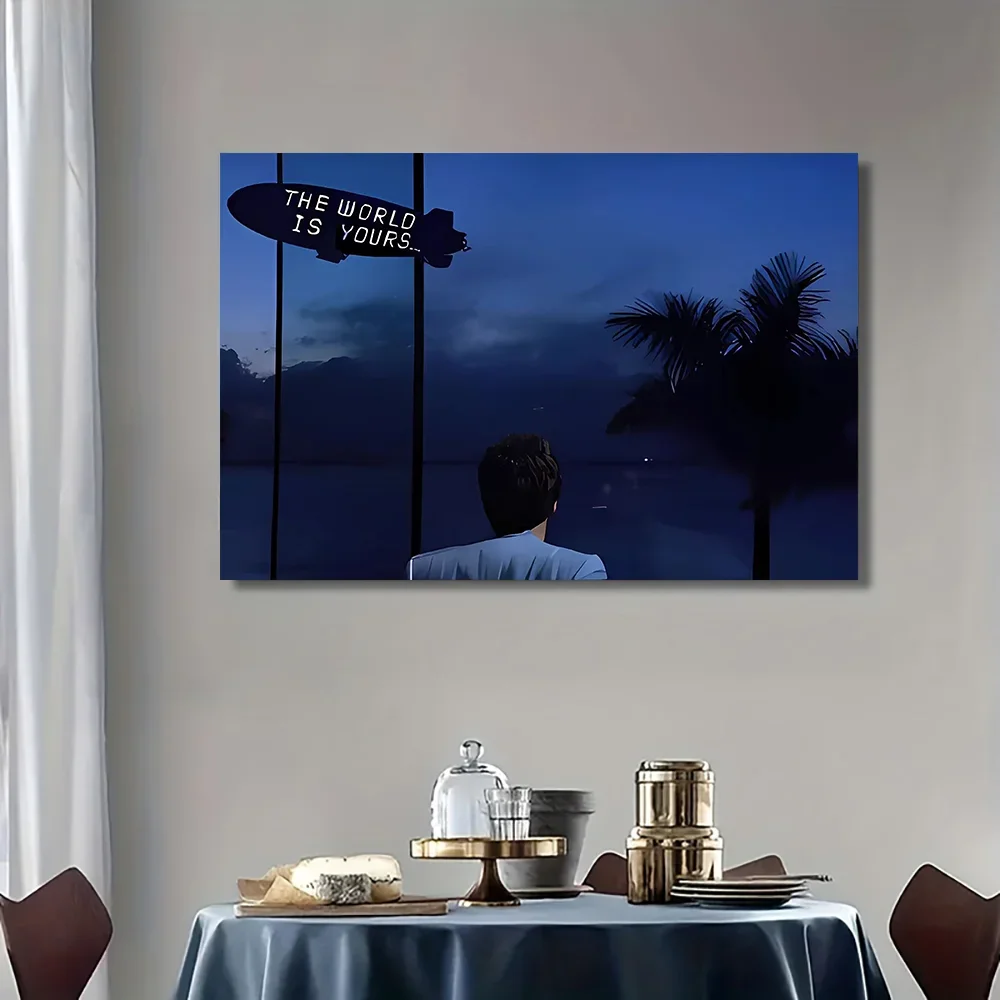 The World Is Yours Classic Tony Montana Movie Success Motivational Canvas Poster Wall Art Pictures Home Interior Decor