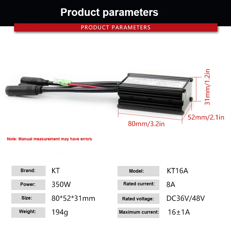 وحدة تحكم الدراجة الإلكترونية 36 فولت/48 فولت دراجة KT-16A وحدة تحكم SineWave مع سلك مصباح لمحرك 350 وات ، ملحقات الدراجة التحديثية