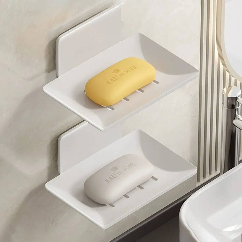 Patch Model Aluminum Alloy Soap Holder Wall Mounted Drain Space Drain Water Soap Dish Without Drilling Perforation-free