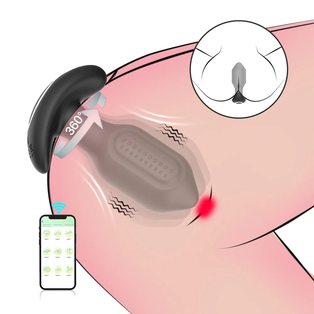 Vibrierender Hammer, vibrierender Analplug, großes Pendel, Hinterhof, Silikon-Analplug, APP-Fernbedienung, Schaukel, Rotation, Drehung, APP-Modell