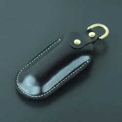 Hunting Tools Case, Knife Scabbard, Genuine Leather Cover for 58 mm Army Folding Tool Protective Shell, Storage Bag