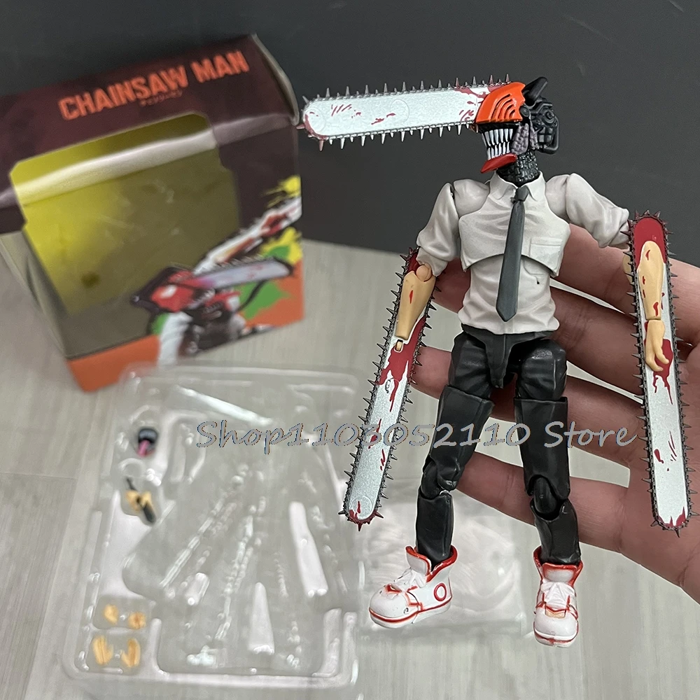 Figma 586 بالمنشار رجل عمل الشكل SHF Denji كاتانا رجل أنيمي نموذج دمية تمثال مشترك المنقولة فيلم اللعب الهدايا