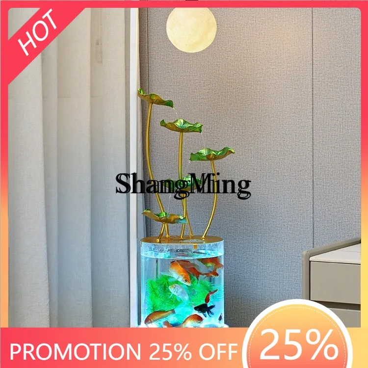 

SM fish tank flowing water ornament circulating water living room sofa TV next to the floor decoration water feature