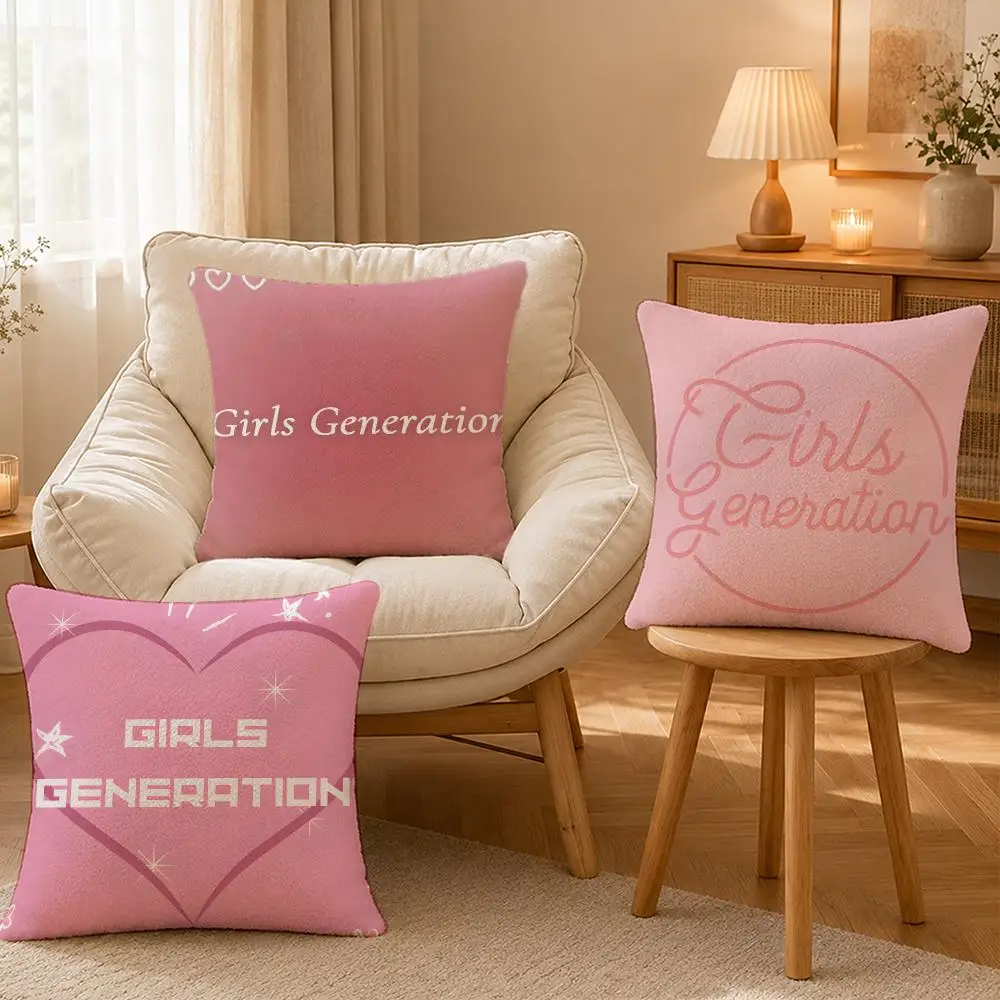 Kpop Girls Generation SNSD Cushion Cover Personalized Short Plush Cushion Cover Sofa Pillowcase Bedroom Home Decor Gift