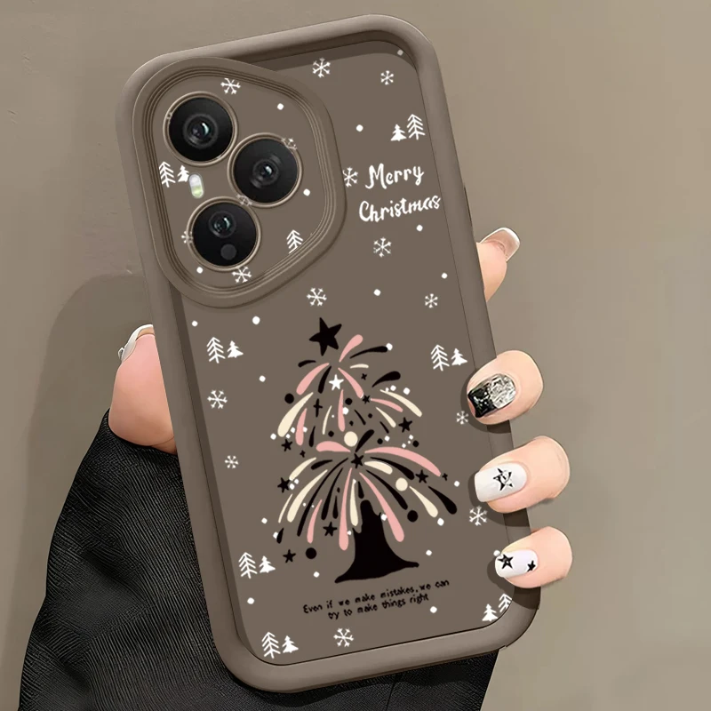 شجرة عيد الميلاد ندفة الثلج طباعة جراب هاتف ل الشرف 400 200 برو Magic7 لايت X8c X9c الذكية X6a X6b X6c للصدمات لينة غطاء من البولي يوريثان