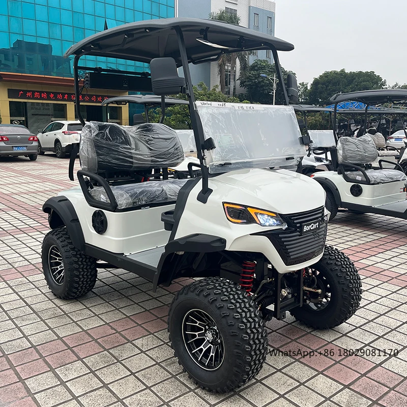 Novo design confortável 2 lugares pequeno carrinho de golfe utilitário off road club carro carrinho de golfe elétrico resistente