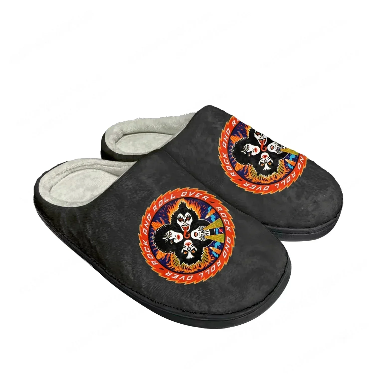 Heavy Metal Rock Band Kiss Fashion Home Cotton Custom Slippers Mens Womens Sandals Plush Bedroom Keep Warm Shoe Thermal Slipper
