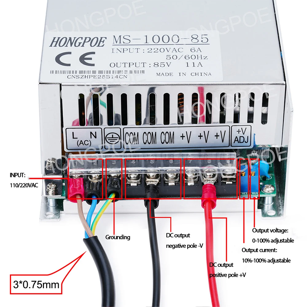 Adjustable 1500W 1000W 500W 600W Switching Power Supply 0-12V 13.5V 15V 24V 27V 30V 36V 48V 60V 72V 85V 90V 100V 110V 150V 200V
